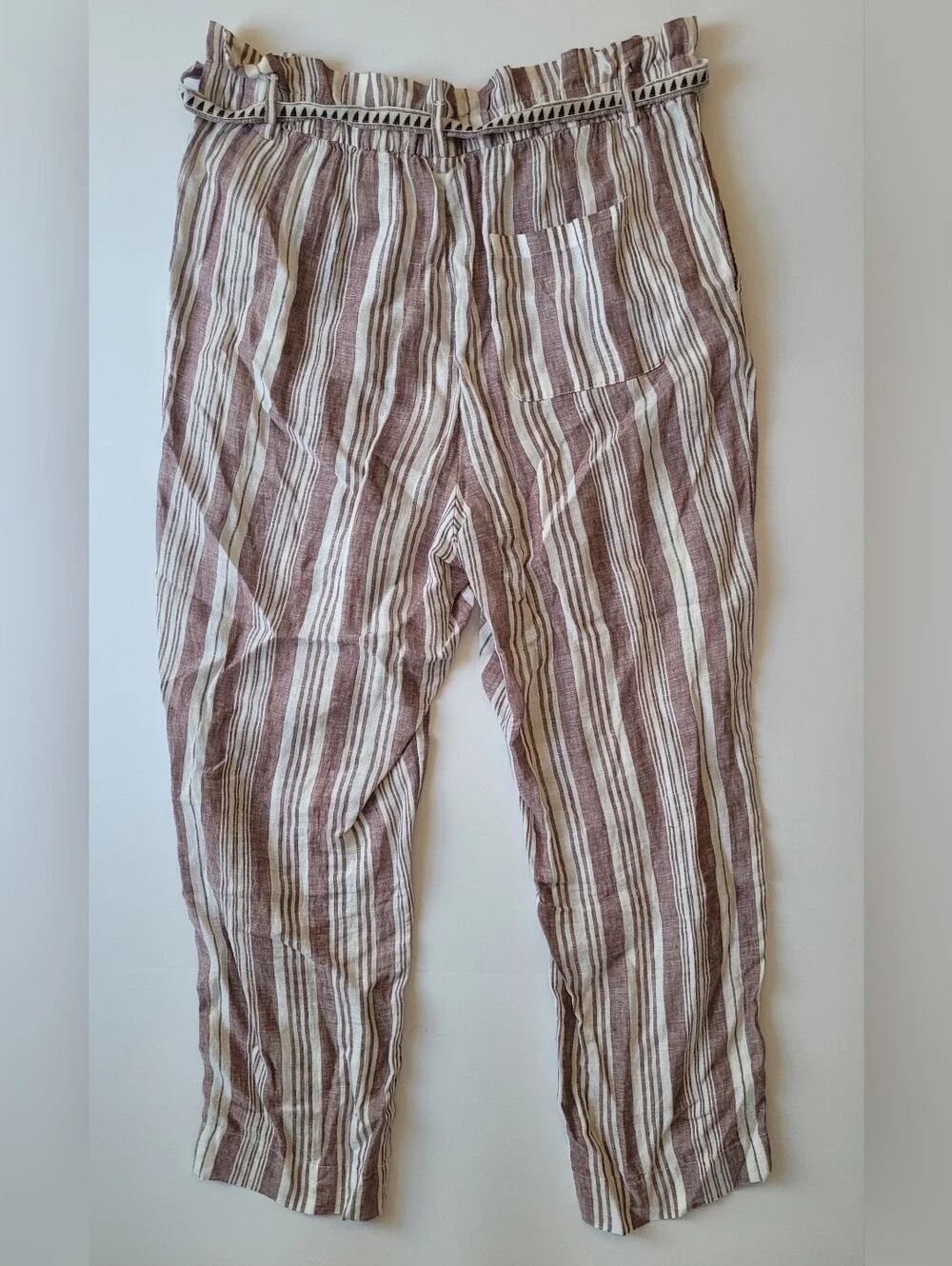 LemLem x H&M Resort Stripe Linen Paperbag Pants Large Excellent Condition